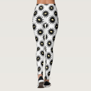 Zwart-witte patroonleggings leggings