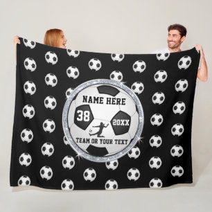 Zwart, witte persoonlijke voetbalcadeautjes voor m fleece deken