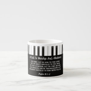 Zwart-witte piano espresso kop