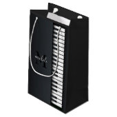 Zwart-witte piano klein cadeauzakje (Achterkant Gekanteld)