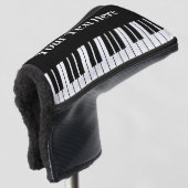 Zwart-witte pianotoetsen, aangepaste putter golfheadcover (3/4 voorkant)