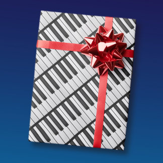 Zwart-witte pianotoetsen cadeaupapier
