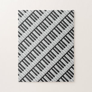 Zwart-witte pianotoetsen legpuzzel