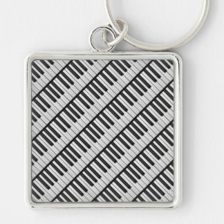 Zwart-witte pianotoetsen sleutelhanger