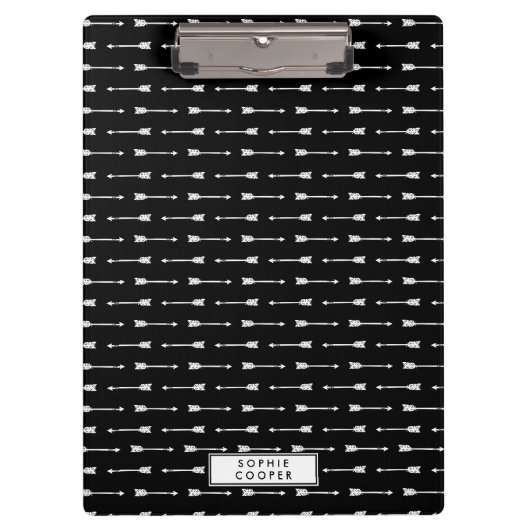 Zwart-witte pijlen Aangepast klembord (Voorkant)
