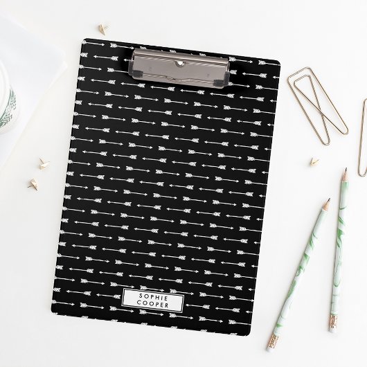 Zwart-witte pijlen Aangepast klembord