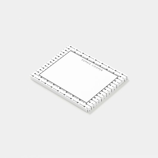 Zwart-witte pijlen Aangepaste plakbiljetten Post-it® Notes (Schuin)