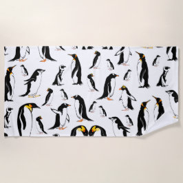 Zwart-witte pinguïn Patroon Strandlaken