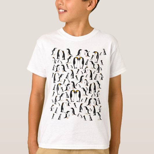 Zwart-witte pinguïn Patroon T-shirt (Voorkant)
