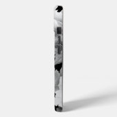 Zwart & Witte Pioenen Waterverf Bloemen Monogram Case-Mate iPhone Case (Achterkant / Links)