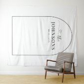 Zwart-witte pleister - Minimale bruiloft achtergro Wandkleed (In Situ (horizontaal))