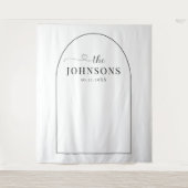 Zwart-witte pleister - Minimale bruiloft achtergro Wandkleed (Voorkant)