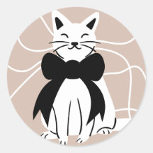 Zwart-witte poes met abstracte lijn