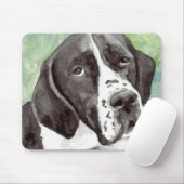 Zwart-witte Pointer-hond Muismat (Met muis)