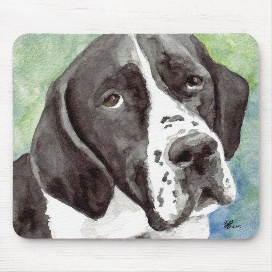 Zwart-witte Pointer-hond Muismat (Voorkant)