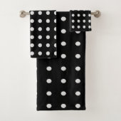 Zwart-witte poka Dots Bad Handdoek (Insitu)