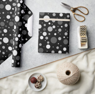 Zwart-witte poka Dots Cadeaupapier