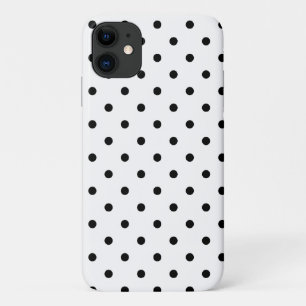 Zwart-witte poka Dots iPhone 11 Hoesje