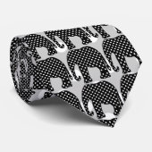Zwart-witte poka Dots Elephant Stropdas (Opgerold)