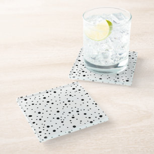 Zwart-witte poka Dots Glazen Onderzetter