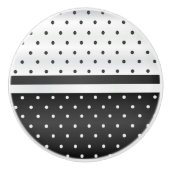 Zwart-witte poka Dots Keramische Knop (Voorkant)