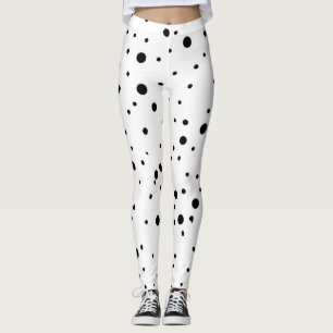Zwart-witte poka Dots Leggings