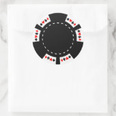 Zwart-witte poker Chip Ronde Sticker (Tas)