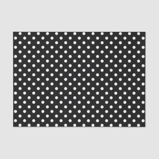 Zwart & witte polka stippen bruiloft cadeau tissue tissuepapier (Voorkant)