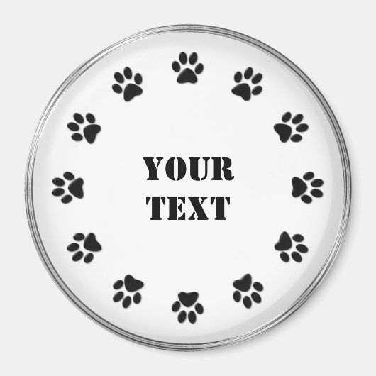 Zwart-witte pols koelkast Magnet Magneet (Voorkant)