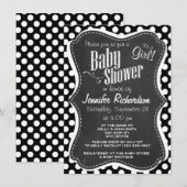 Zwart-witte pooldots; alkbordvormig kaart (Voorkant / Achterkant)