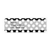 Zwart-witte pooldots etiket (Voorkant)