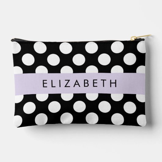 Zwart-witte pooldots, gedopt, Jouw naam Etui (Achterkant)