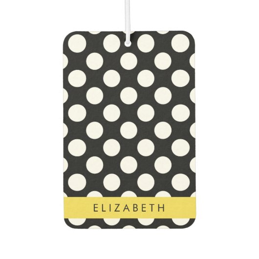 Zwart-witte pooldots, gedopt, Jouw naam Luchtverfrisser (Voorkant)