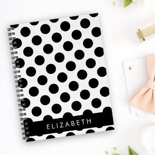 Zwart-witte pooldots, gedopt, Jouw naam Notitieboek