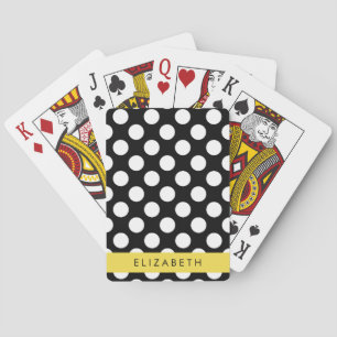 Zwart-witte pooldots, gedopt, Jouw naam Pokerkaarten