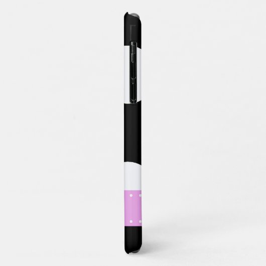 Zwart-witte pooldots, gedopt, monogram Case-Mate iPhone case (Achterkant/links)