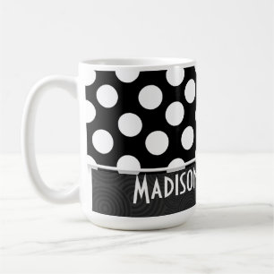 Zwart-witte pooldots koffiemok
