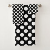 Zwart-witte pooldots, poolvlek bad handdoek (Insitu)
