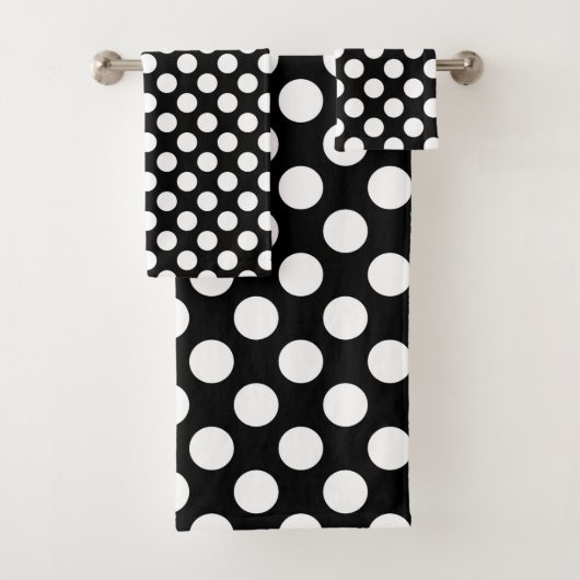 Zwart-witte pooldots, poolvlek bad handdoek (Insitu)