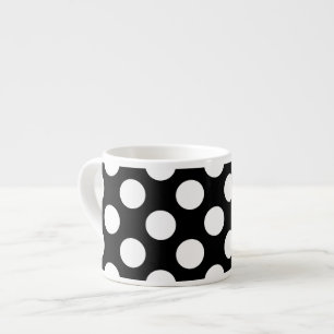 Zwart-witte pooldots, poolvlek espresso kop
