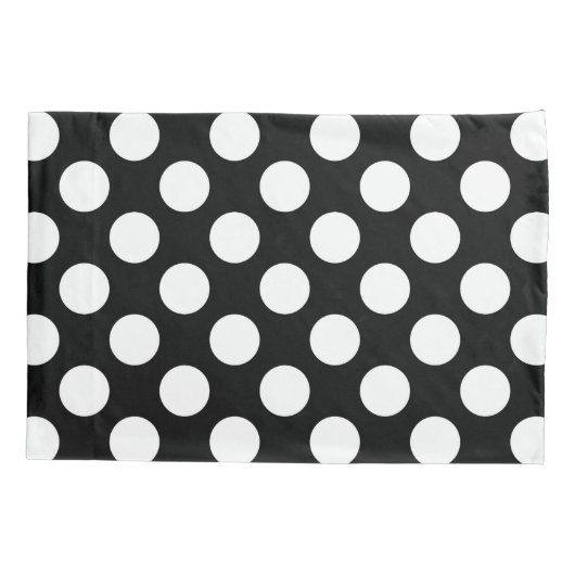 Zwart-witte pooldots, poolvlek kussensloop (Achterkant)