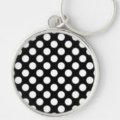 Zwart-witte pooldots, poolvlek sleutelhanger (Voorkant)
