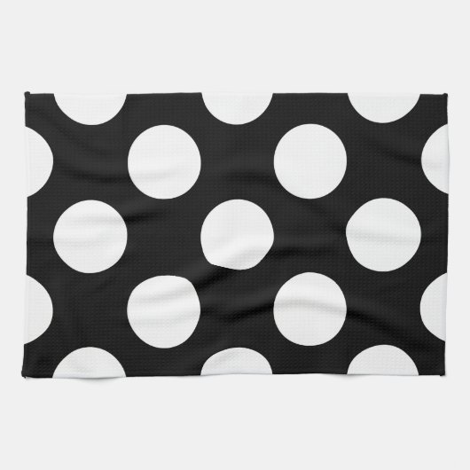 Zwart-witte pooldots, poolvlek theedoek (Horizontaal)