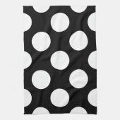 Zwart-witte pooldots, poolvlek theedoek (Verticaal)