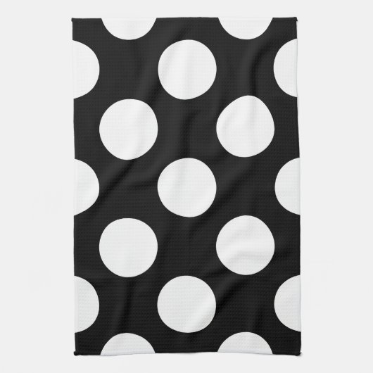 Zwart-witte pooldots, poolvlek theedoek (Verticaal)