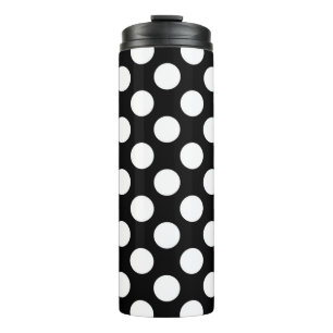 Zwart-witte pooldots, poolvlek thermosbeker