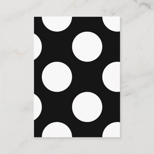 Zwart-witte pooldots, poolvlek visitekaartje (Achterkant)