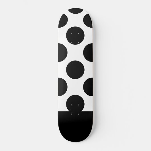 Zwart-witte poolpunten skateboard (Voorkant)