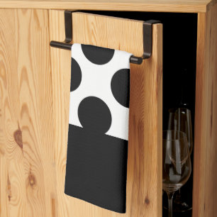 Zwart-witte poolpunten theedoek