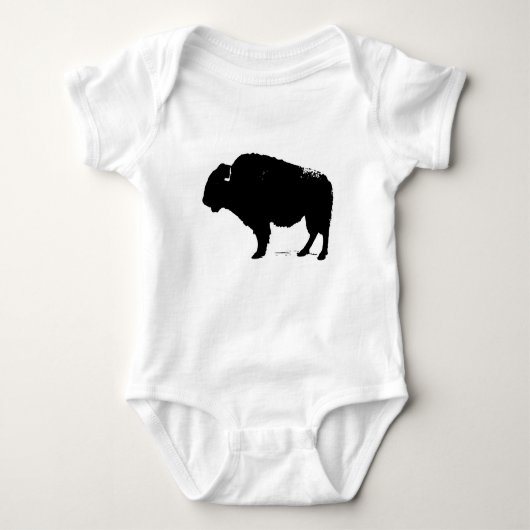 Zwart & Witte Pop Art Buffalo Bizon Romper (Voorkant)